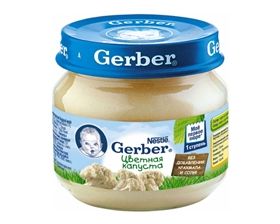 ?Пюре детское Gerber Цетная капуста с 4 мес. 80г с/б